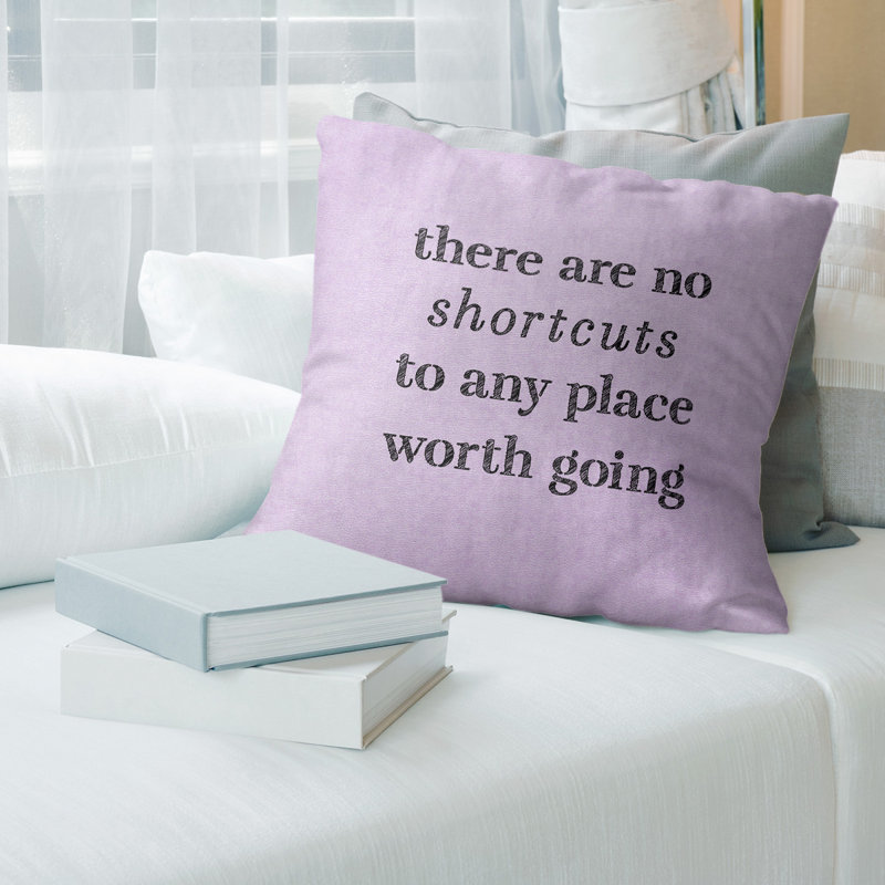 Coussin de cotations à l’écriture, Mauve / Noir, 26 po x 26 po