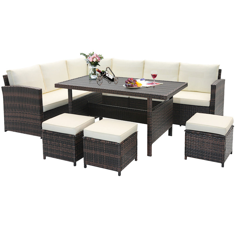 Aavya 9 - Person Modular Patio Conversation Set with Cushions