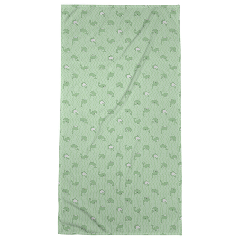 Serviette de bain katelyn elizabeth baleines, Vert