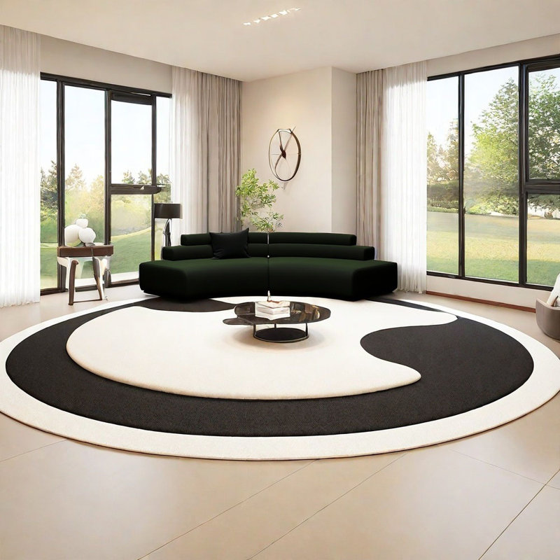 Canapé de luxe semi-circulaire courbé, H 25,59 po x l 102,36 po x P 37,4 po