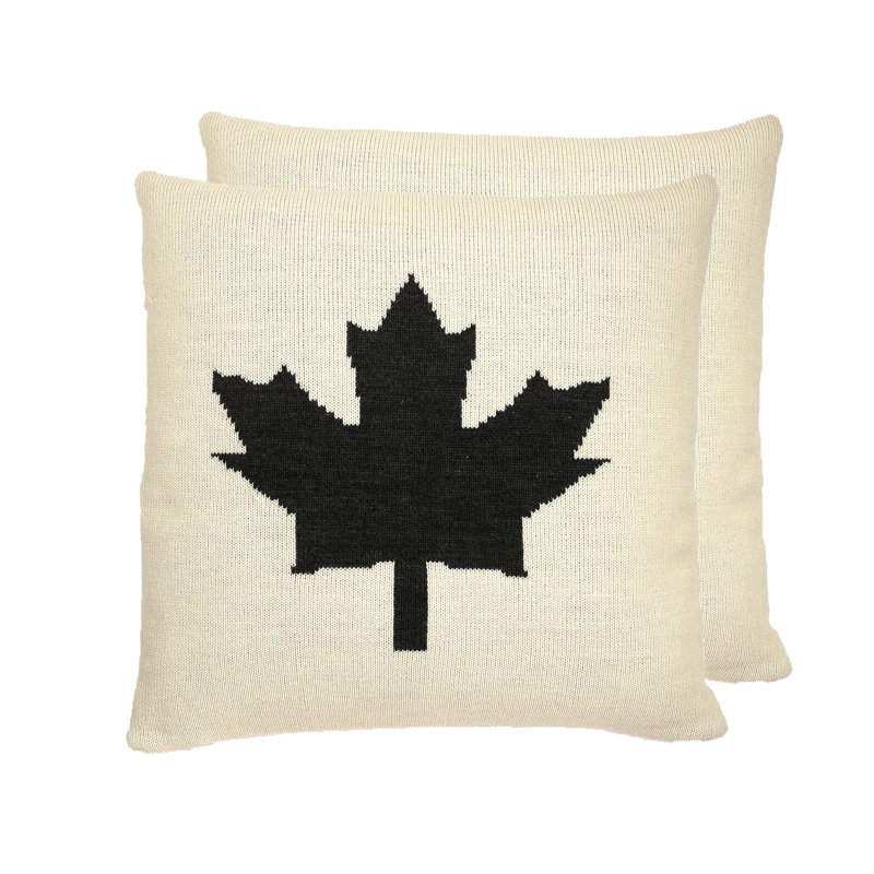 Housse de coussin O Canada, Gris foncé / Crème