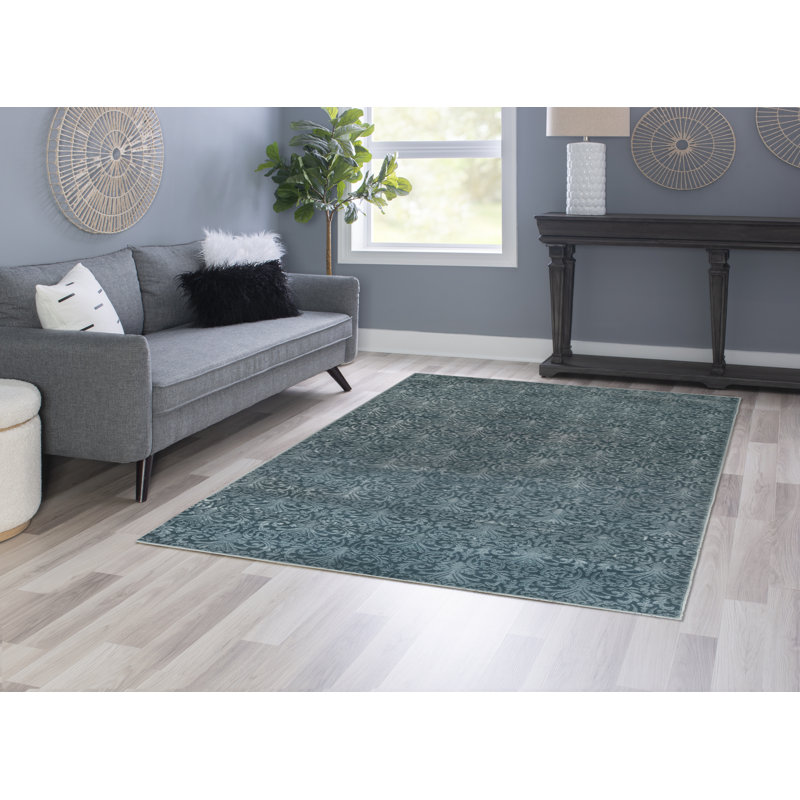 Tapis bleu Boone, Rectangle 5 pi x 7 pi 6 po