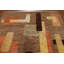 Tapis unique en laine noué à la main 6 pi 10 po x 8 pi 1 po nouvel âge brun / noir / orange