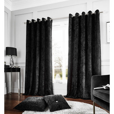 Crushed Velvet Eyelet Sheer Curtains