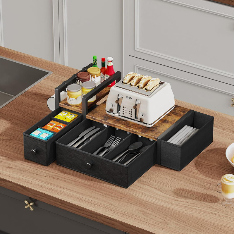 Organisateur de tasses K, porte-dosettes avec porte-gobelet, brun