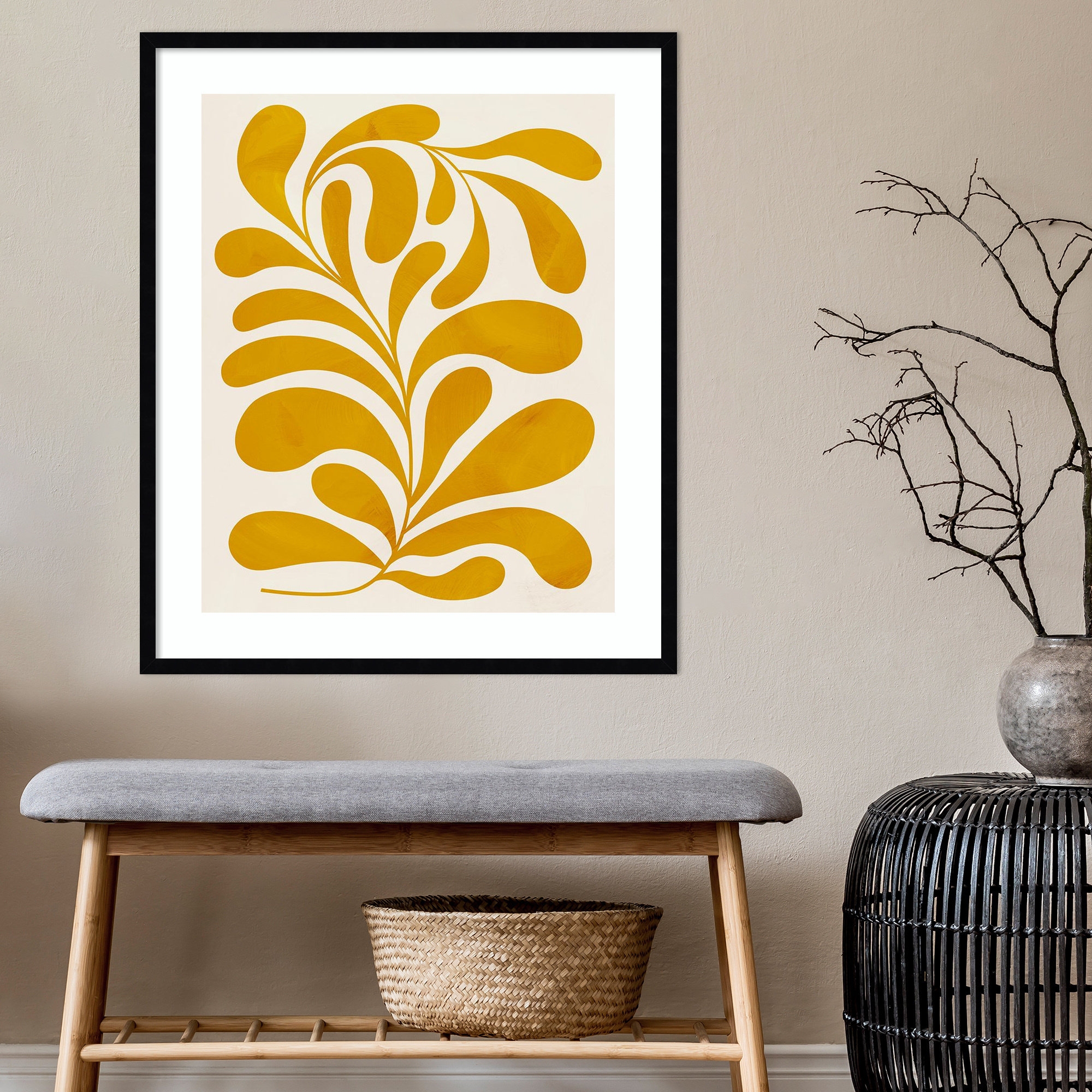 Goldenrod II by Grace Popp, Black, 33" H x 28" W x 1" D