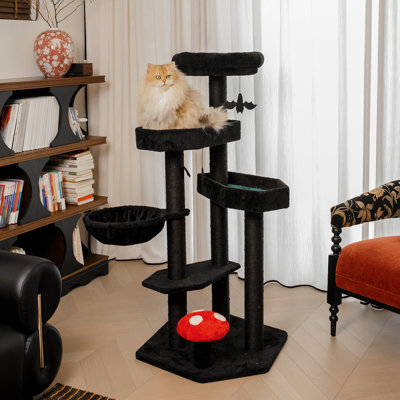 Modern Large Gothic Style 52.6'' Cat Tree – Halloween Cat Tower with Cat Scratching Post, Cat Tower & Furniture for Small and Large Cats