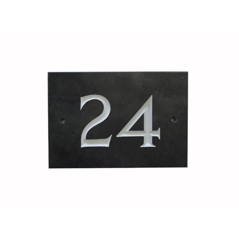 Odacia 10cm H Stone House Number, 24, Black