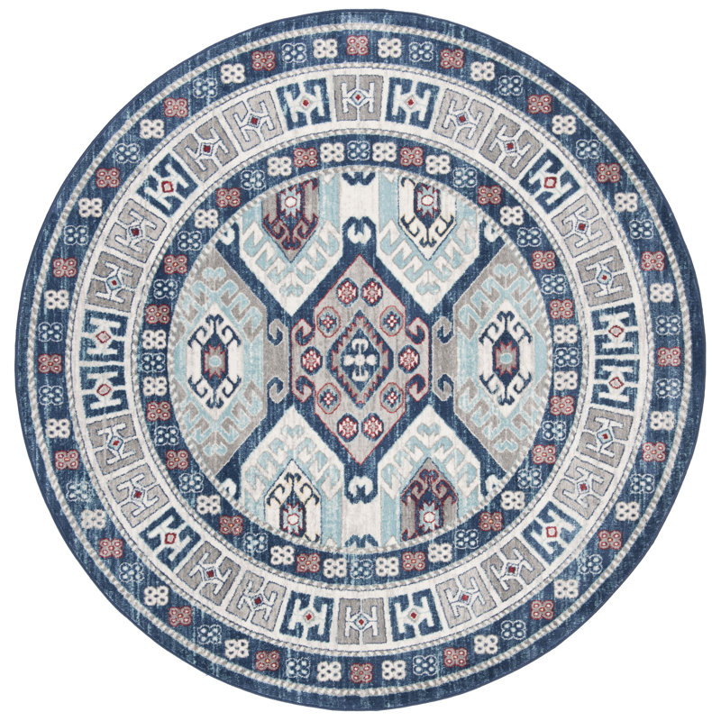 North Adams Oriental Hand Woven Area Rug, Round 201 cm