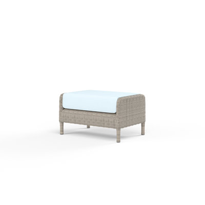 Manhattan Wicker Outdoor Ottoman with Sunbrella® Cushion