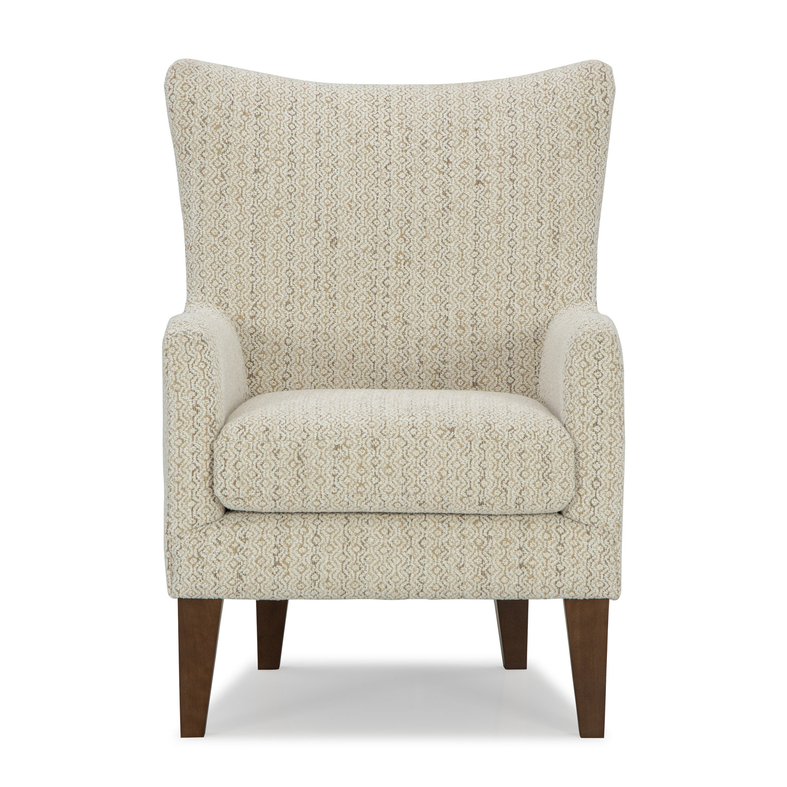 Estado Upholstered Armchair, Dark Walnut, Black/Brown