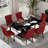 Rectangle Marble Texture Dining Table Set-370717178-370717176-370717126