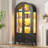 Freestanding Arch Display Cabinet with 3-Color Light Modes and Motion Sensor-1828923303