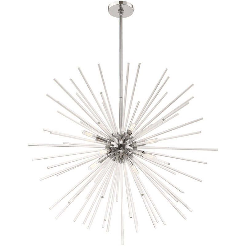 Lustre sphérique spoutnik à 8 lumières Ryzen, Chrome poli, H 13 po x l 20 po x P 19 po