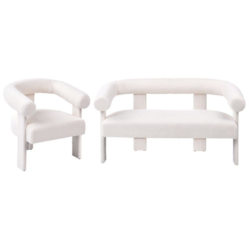 ILBRO 2 - Piece Living Room Set, White