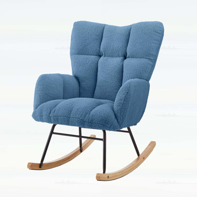 Ergonomic Tufted Glider Rocking Chair