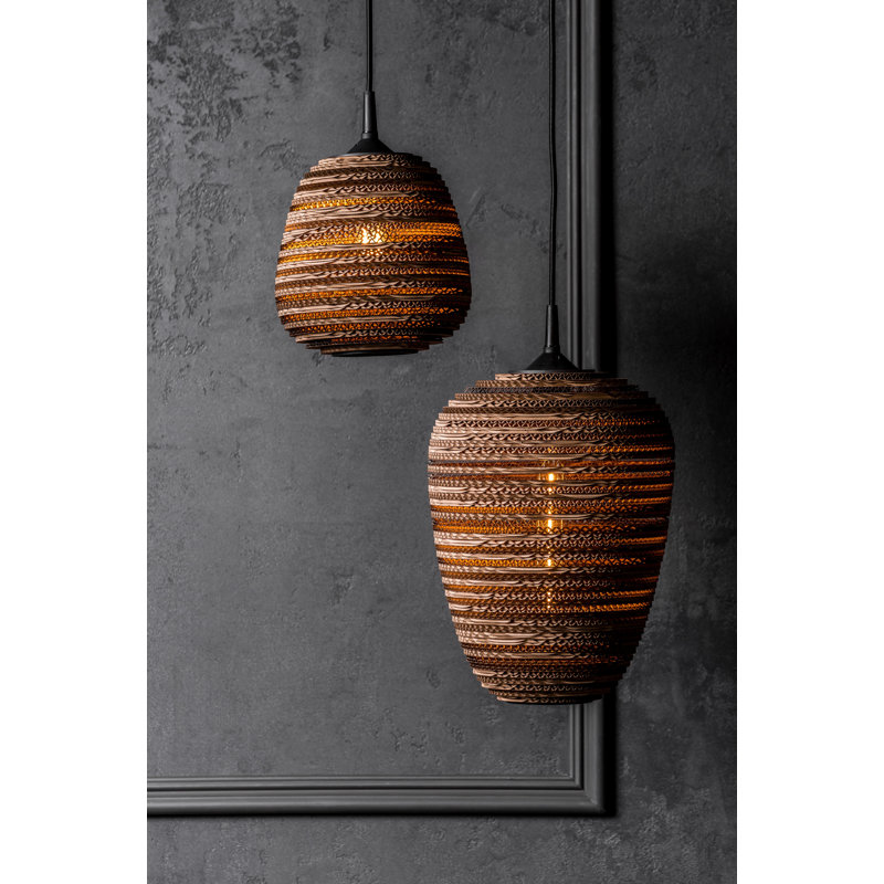 Throwbridge 1 - Light Black Single Pendant, 20cm H x 20cm W x 20cm D