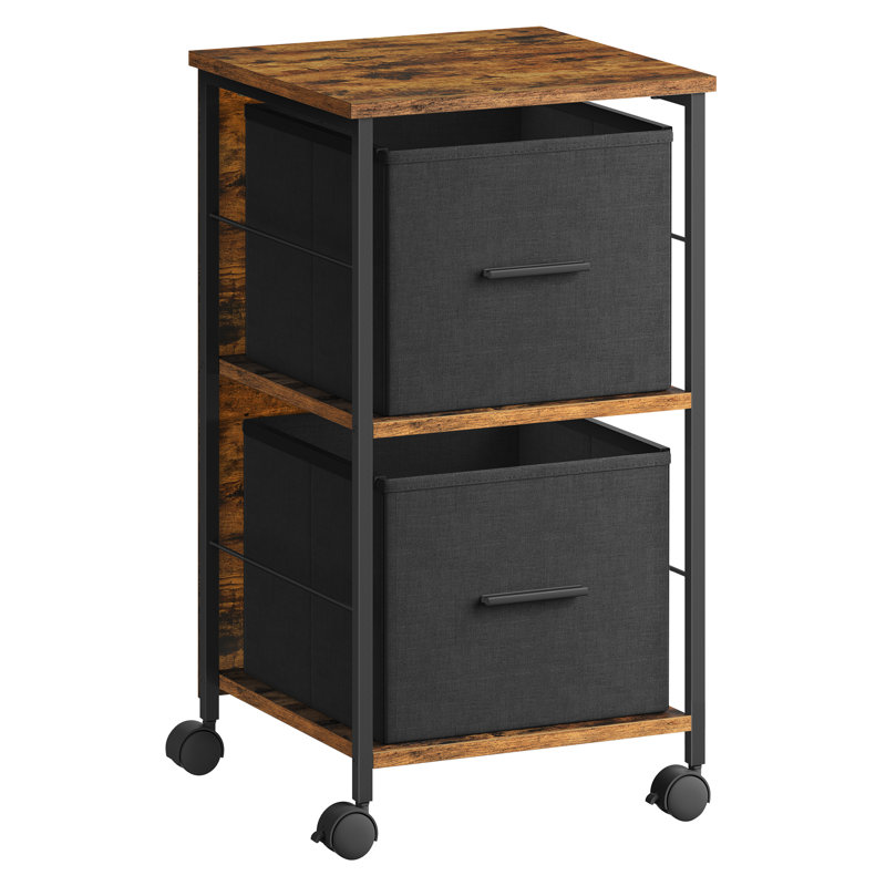 Agnis 38.5cm Wide File Cabinet, Black/Brown
