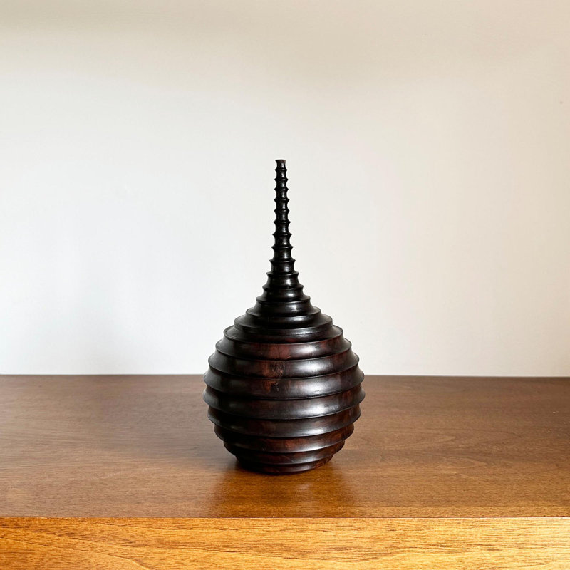 Ebony Wood Collection Wood Jar, 8"