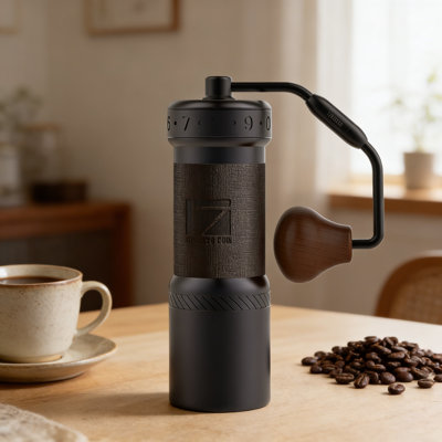 Manual Coffee Grinder With Conical Burr, Foldable Handle, Magnetic Catch Cup, And Numerical Adjustment For Espresso And Turkish Coffee