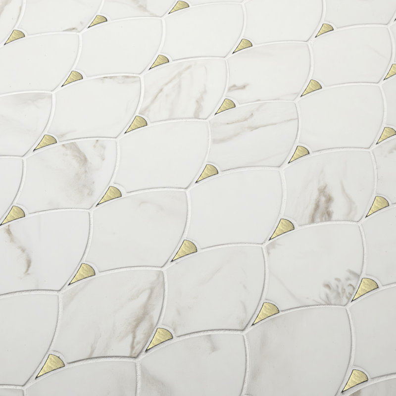 Carrelage mural mosaïque en verre satiné 10 po x 12 po Aurelia Spearline