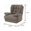 Fauteuil inclinable électrique de 44,4 po de largeur, cuir camel
