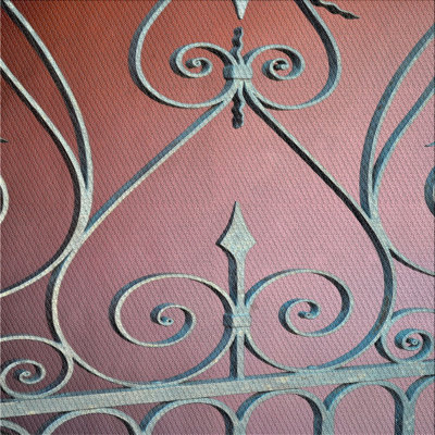 Tapis décoratif à motifs rouge/gris
