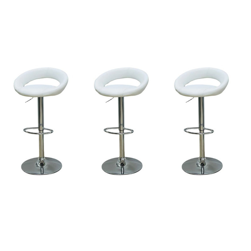 Nylea Adjustable Height Bar Stool, Gray, 3