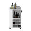 Chariot-bar avec armoire Fargo, 6 porte-bouteilles et roulettes intégrés