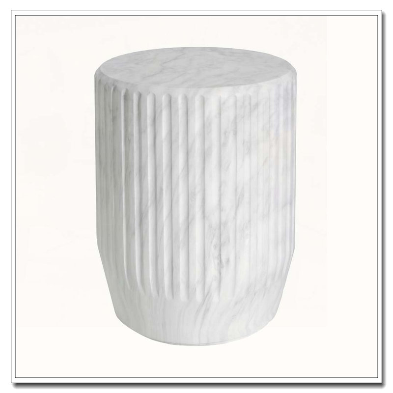 Outdoor Concrete Patio Side Tablbe, White