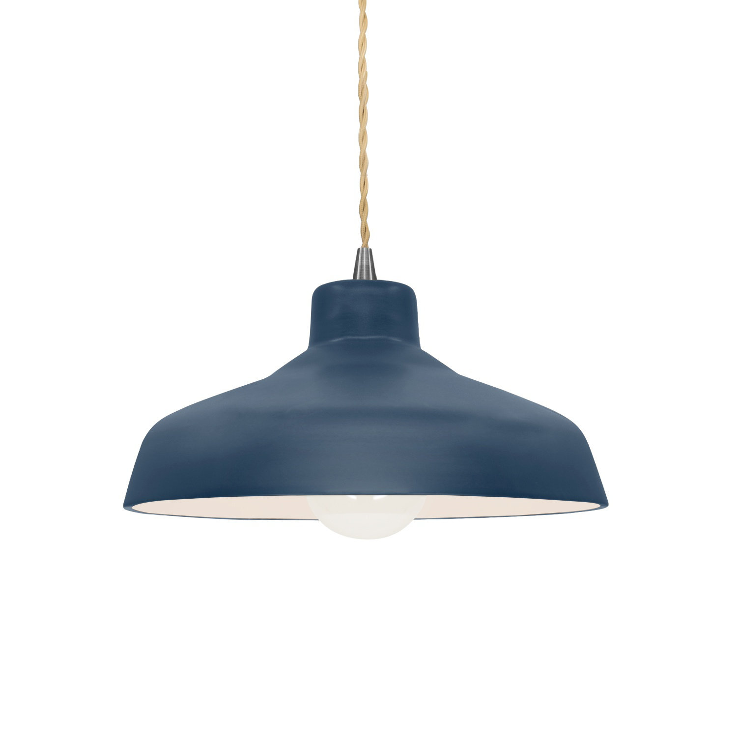 Fallon Ceramic Dimmable Pendant, 5.75" H x 11.5" W x 11.5" D, Midnight Sky, Brushed Nickel