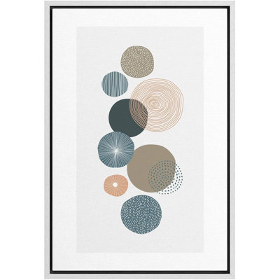 Style Mid-Century rayé, spirale et cercle pointillé, variété, illustrations géométriques, style Mid-Century moderne