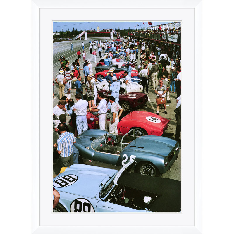 Bahamas Speed Week Print by Slim Aarons, 59.5" H x 43.5" W x 1.5" D, White Single Picture Framed