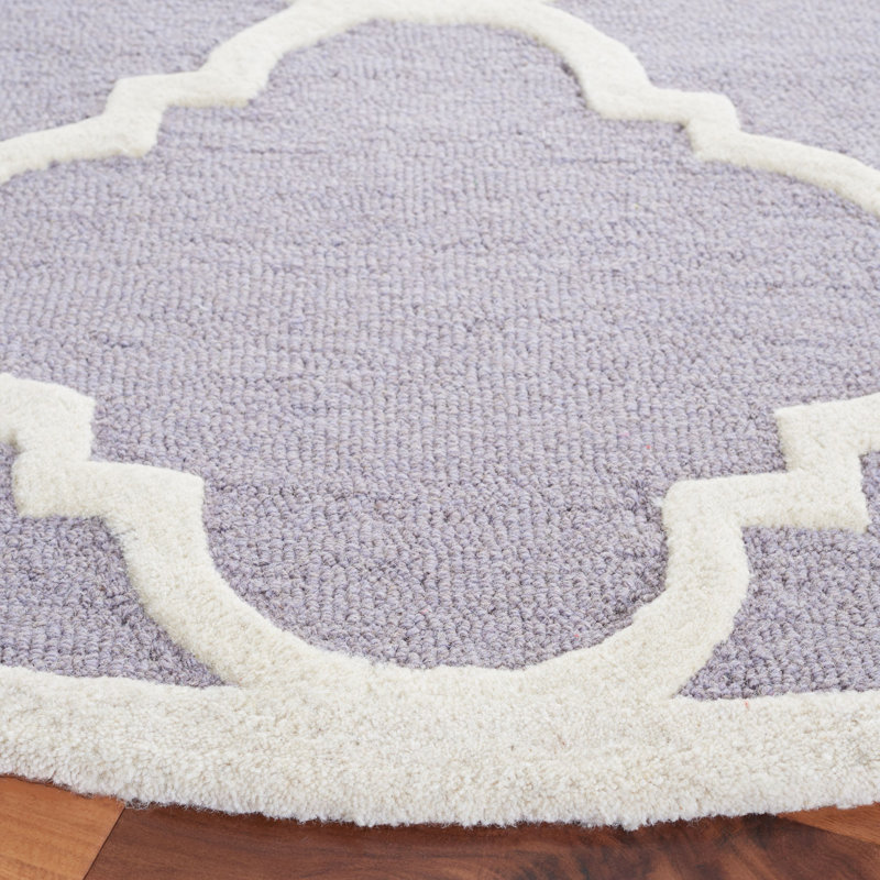 Cannen Hand Tufted Wool Geometric Rug, Round 6'