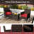 3 Pcs Outdoor Conversation Set With Cushioned Seat & Tempered Glass Tabletop-913904713