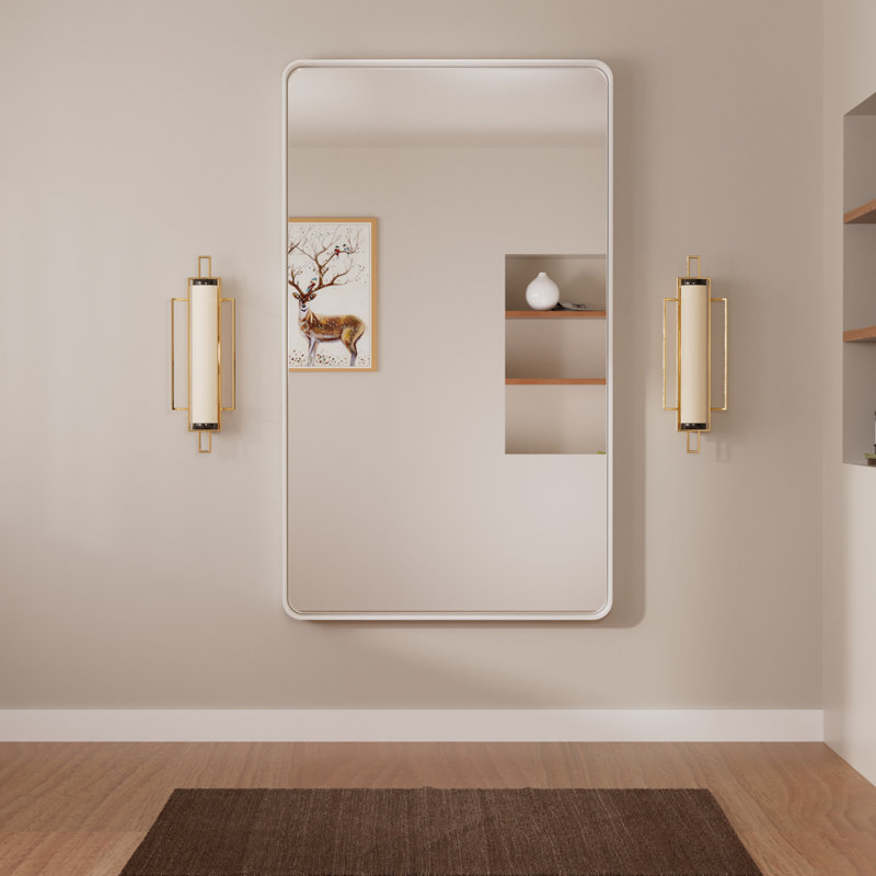 Miroir d'appoint Tyro, 60 po x 36 po, Blanc, Rectangulaire