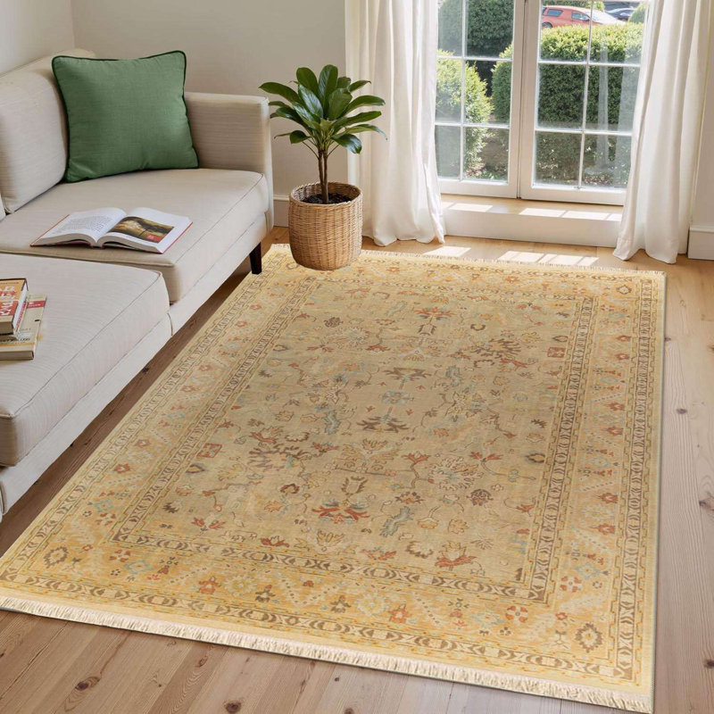 Timeless Faded Oushak Area Rug (Beige)