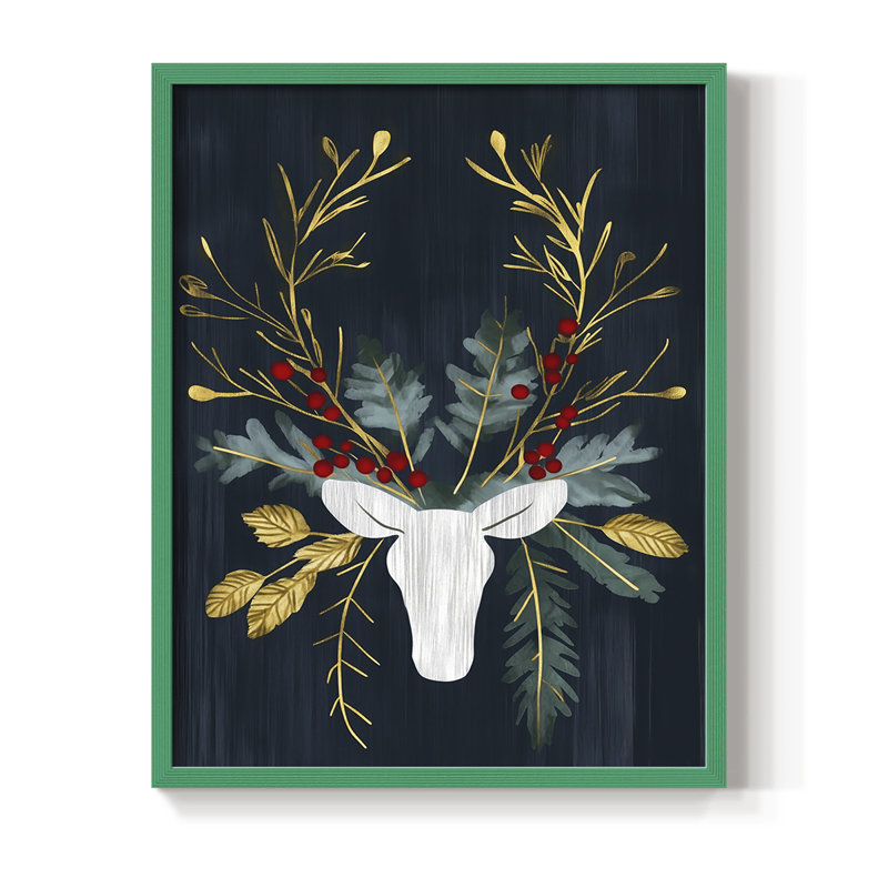 Reproduction encadrée - bois massif, Vert, H 11 po x l 9 po