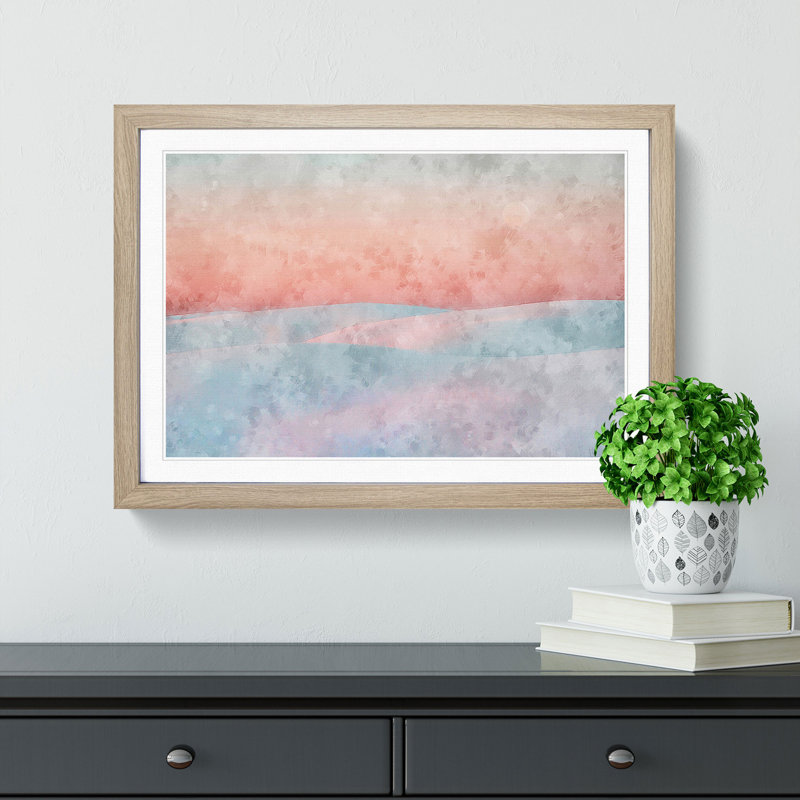 Pink Desert - Framed Print, Oak Framed, 24cm H x 33cm W x 2cm D