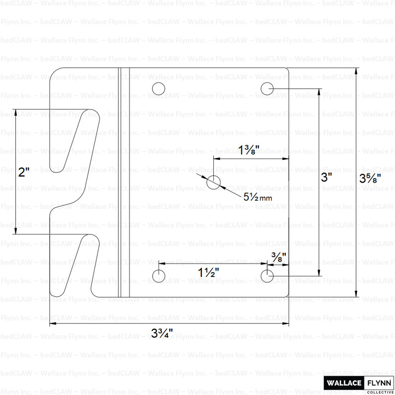 Heavy Duty Black Steel Offset Hook Plate Adapter for Wood Bed Rails