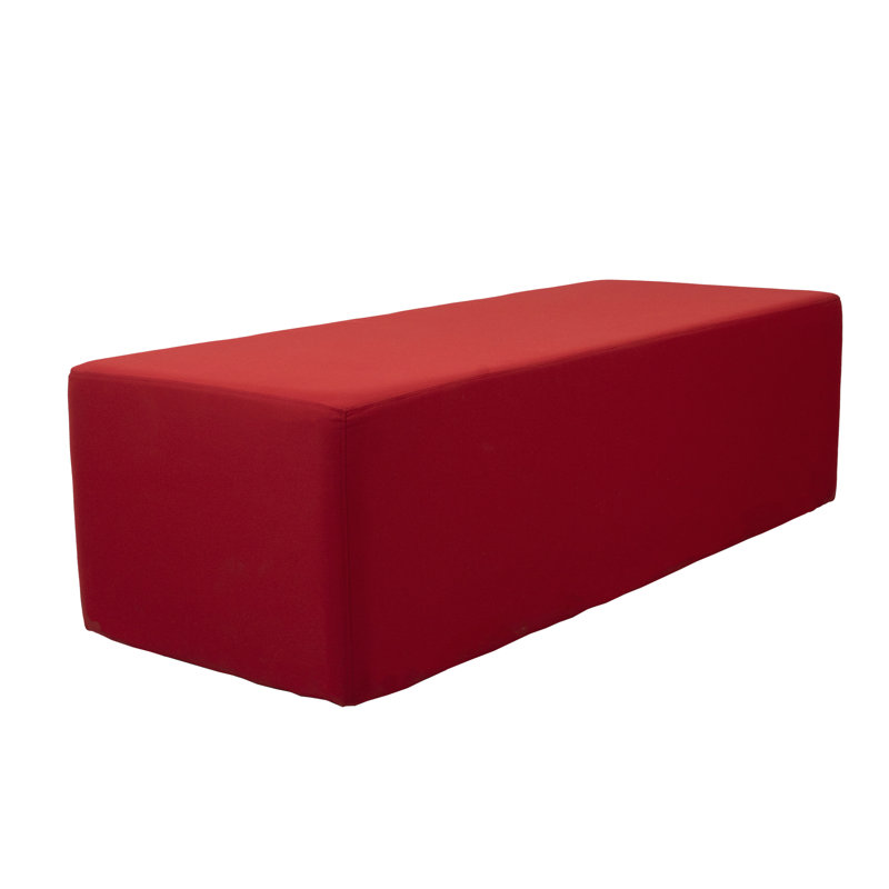 Repose-pieds d'extérieur rectangulaire 24 po x 60 po avec Sunbrella®, H 18 po , Toile rouge jockey