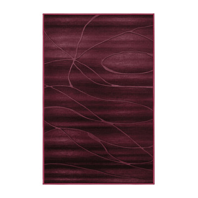 Machine Washable Abstract Red Area Rug