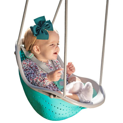 Balançoire Sweeng pour enfant avec sangles de harnais faciles à ajuster et crochets en métal