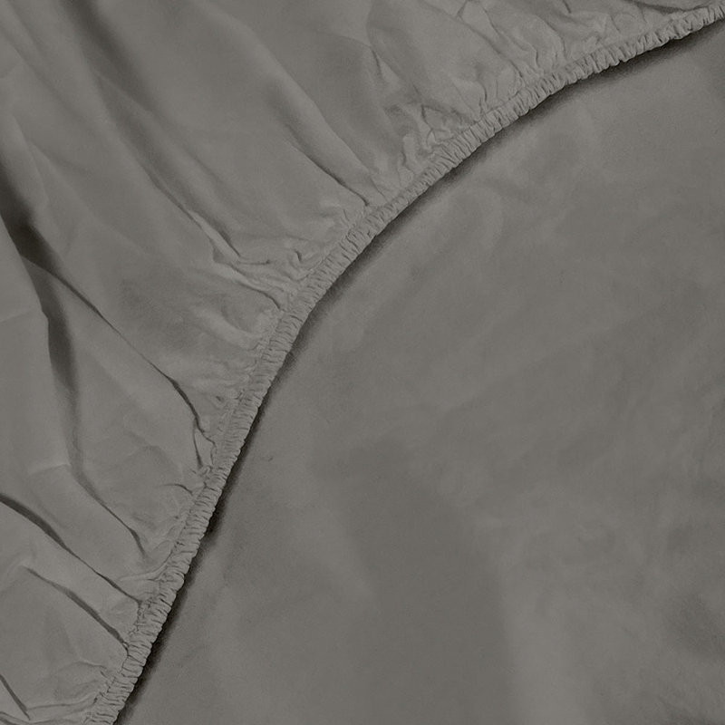 Twin Smoke Cotton Percale Sheet Set