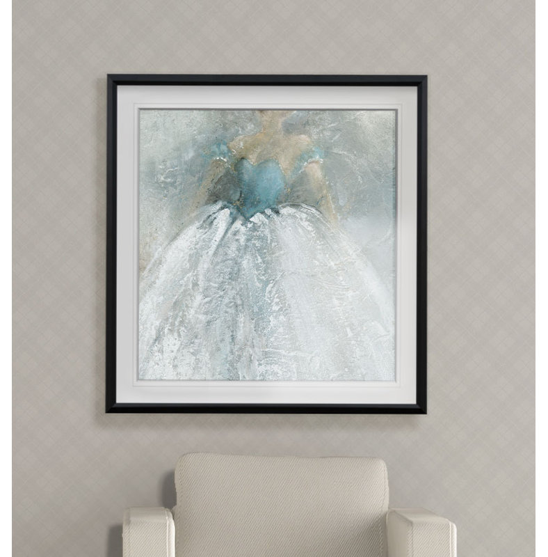 « the gown », peinture, H 28 po x l 28 po x P 1,5 po, Cadre noir