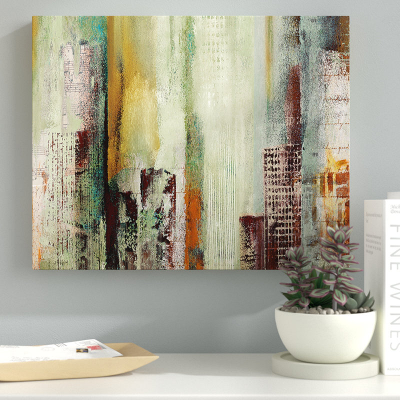 «In the City», reproduction de peinture à l'huile sur toile tendue, H 24 po x l 32 po x P 1,5 po