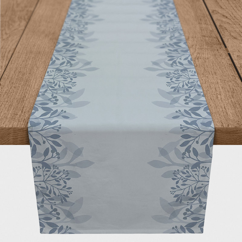 Martell Rectangular Floral Table Runner, 72" x 16", Blue