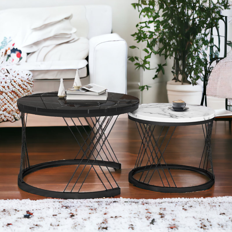 Biftu Coffee Table, Black/White