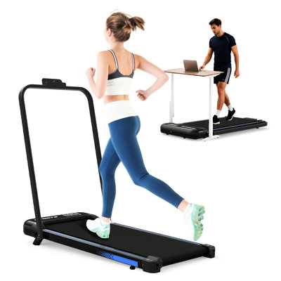 Under Desk Treadmill 3 In 1, Foldable Incline Walking Pad, 2.5 Hp Motor, 0.6 - 5.0 Mph, 9% Incline, Remote Control, Led Display, Multifunctional Home Exercise 1 Treadmill, Desk, Adjustable Office