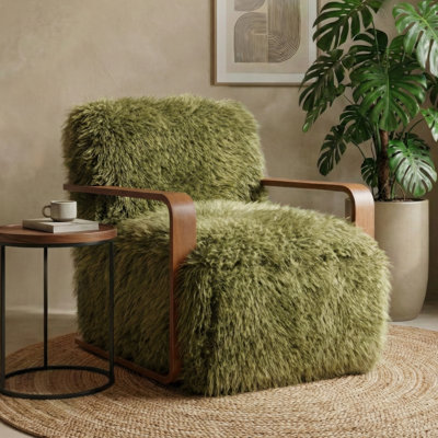 Harry Soft Long-Haired Upholstered Accent Chair